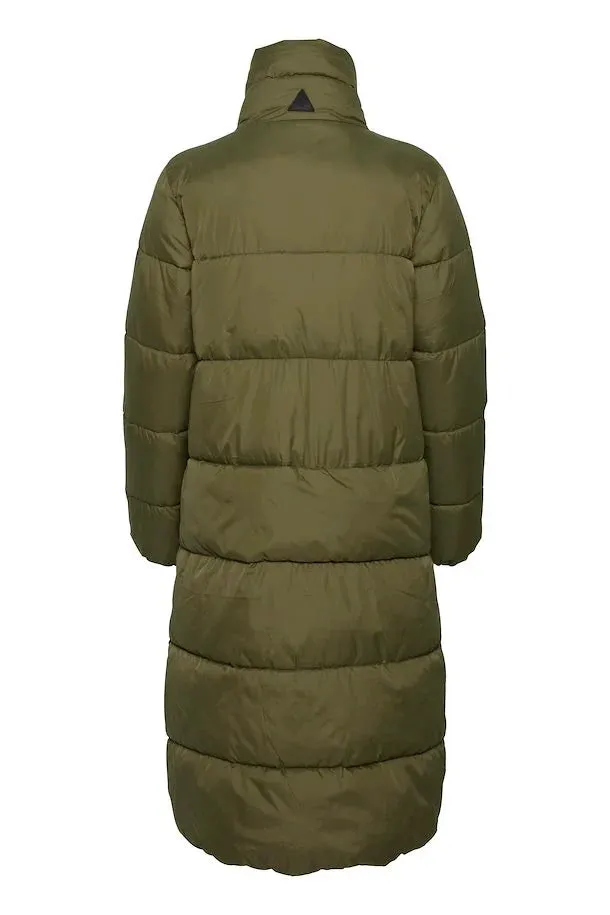 The Bomina Puffer Long Jacket - Olive - PLUS