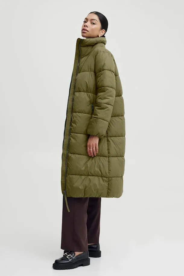 The Bomina Puffer Long Jacket - Olive - PLUS