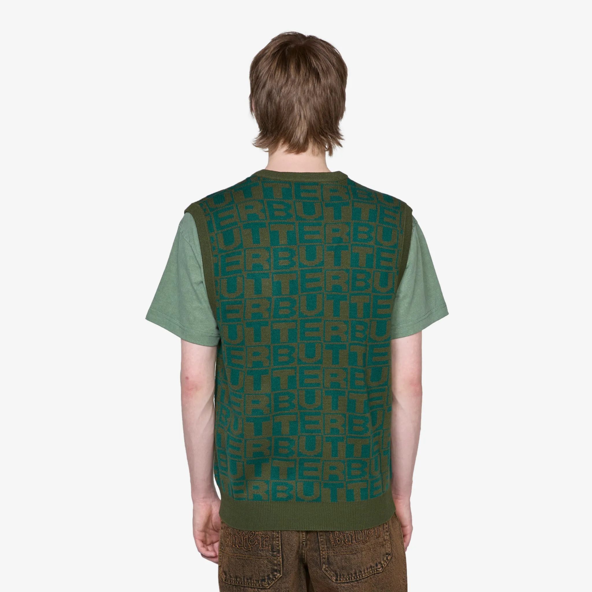 Tiles Knitted Vest Green