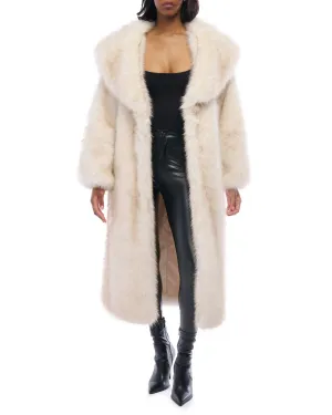 TOASTED-MARSHMALLOW FAUX FUR JACKET