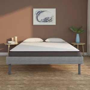 Velvette Upholstered Bed (Grey)   Lite Dual Comfort Mattress (King)