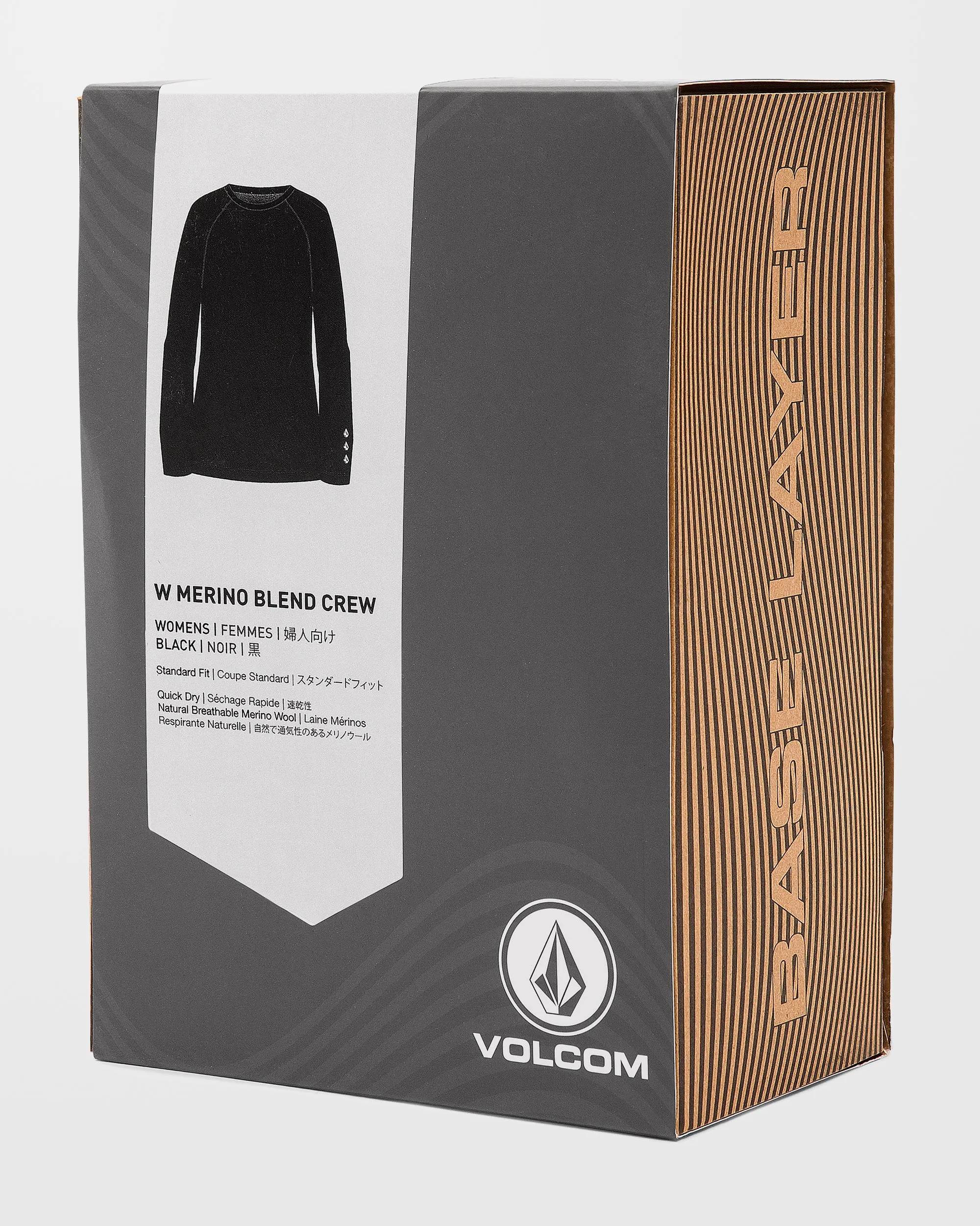 W Merino Blend Base Layer Top - Black