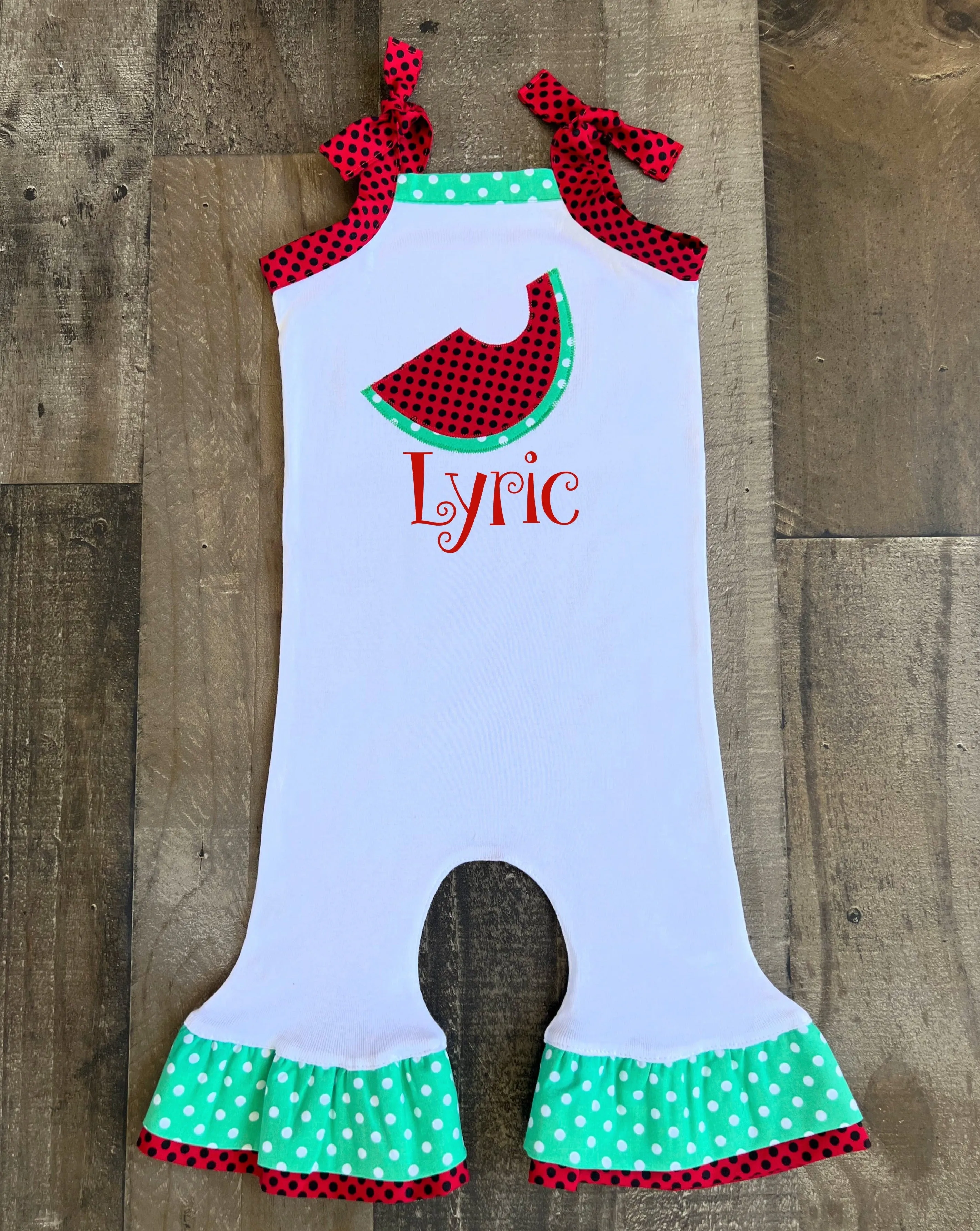 Watermelon Personalized Romper Outfit