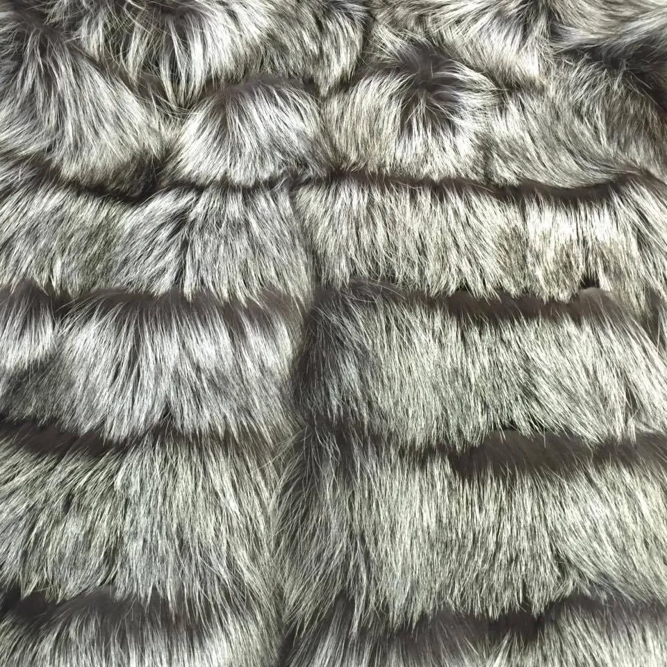 Winter Fur Women's Full Silver Fox Fur Coat