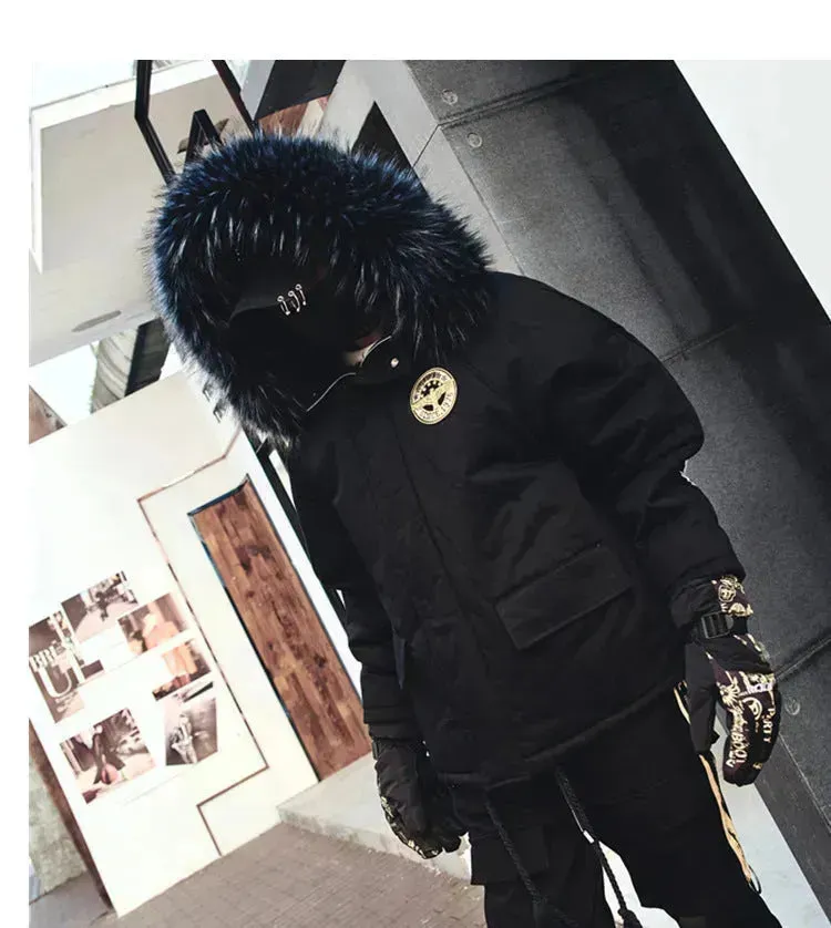 Winter padded coat Huge fur lined parka winter coat jacket for men warmest winter coats