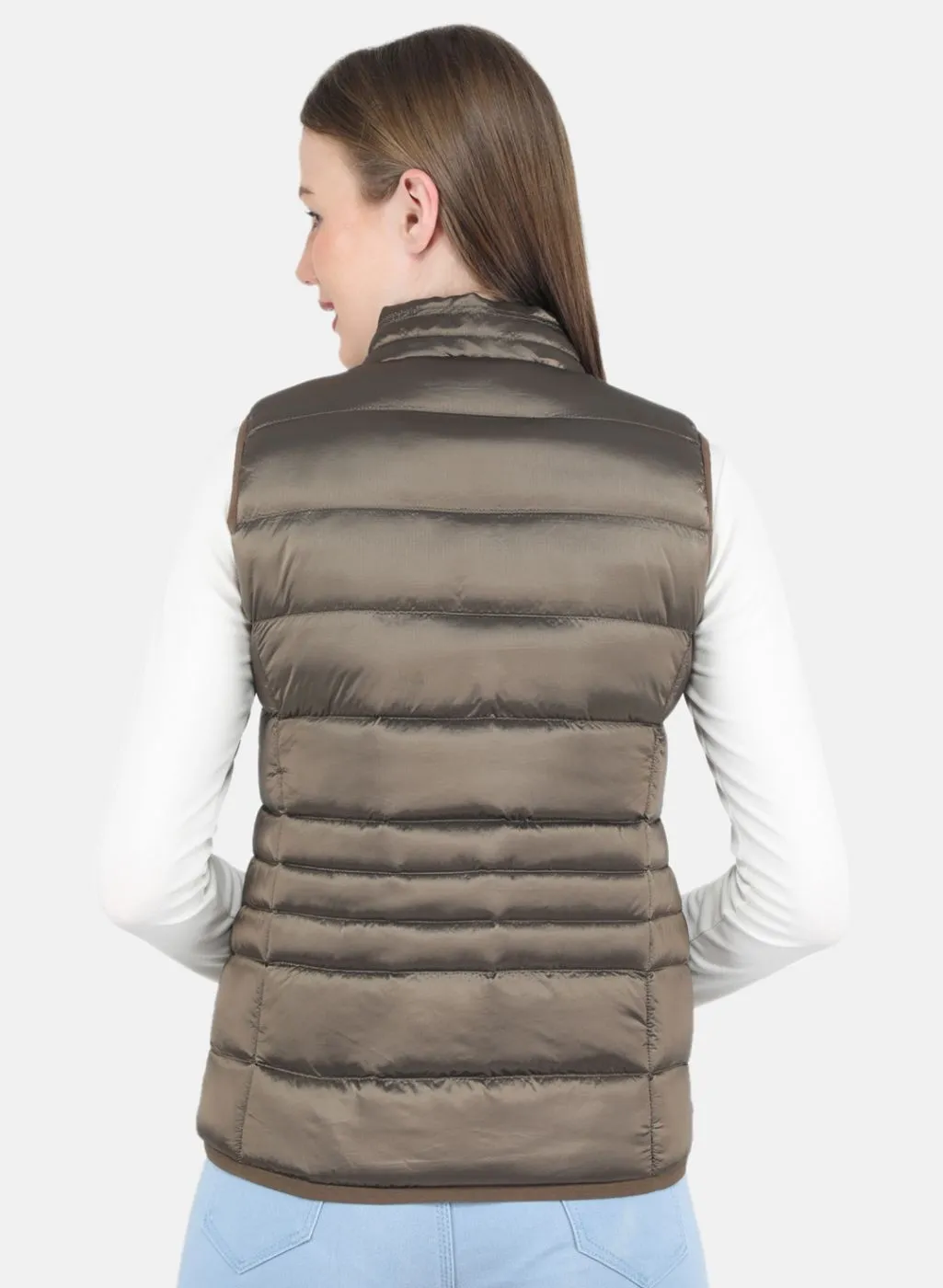 Women Brown Puffer Jacket