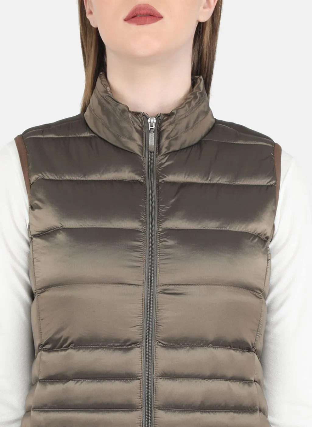 Women Brown Puffer Jacket