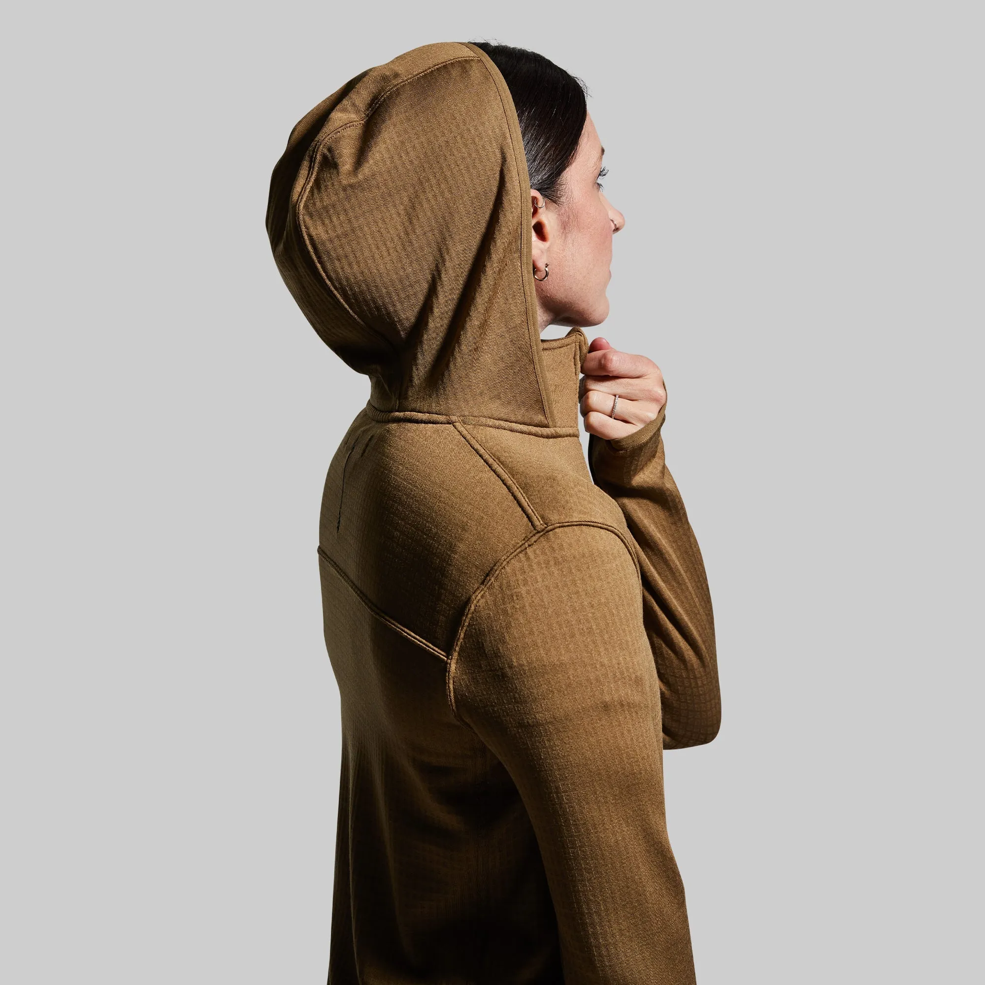 Women's Quiver Half Zip Hoodie (Coyote Brown)