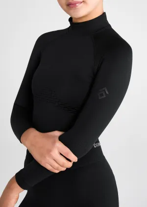 YR Black Thermal 3D Long Sleeve Top